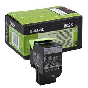 Lexmark 802K CX310 CX410 CX510 lézertoner eredeti Black 1K 80C20K0 kép