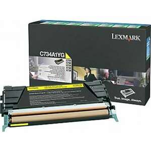 Lexmark C734 C736 lézertoner eredeti Yellow 6K C734A1YG kép