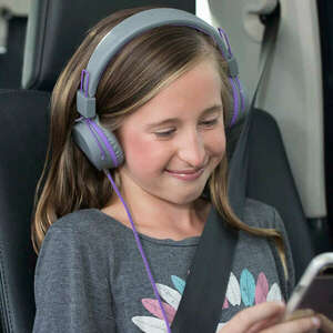 JLAB JBuddies Studio Kids Wired Headphones - Grey/Purple kép