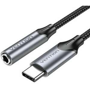 Vention USB-C/M -> 3.5mm/F , (fülhallgató, alu, szürke), 1m, kábel kép