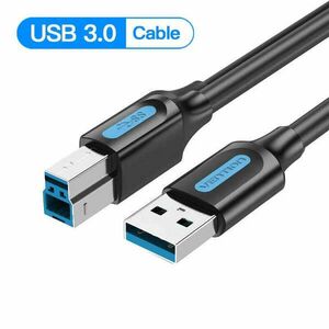 Vention USB-A 3.0 -> USB-B 3.0 (PVC type, fekete, nyomtatókábel , ... kép