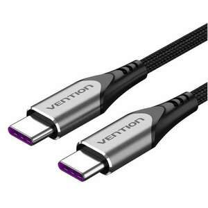 Vention USB-C 3.1/M -> USB-C 3.1/M, (szövet, szürke), 1, 5m, kábel kép