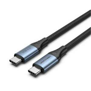Vention USB-C 4.0/M -> USB-C 4.0/M, (szövet, 5A, alu, szürke), 1m, kábel kép