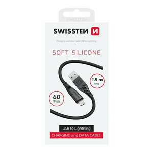 Swissten puha szilikon adat- és töltőkábel, USB/lightning, 1, 5m, ... kép