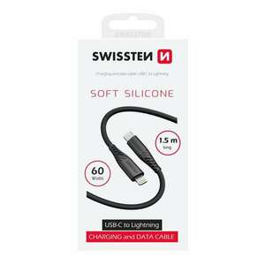 Swissten puha szilikon adat- és töltőkábel, USB-C/lightning, 1, 5m... kép