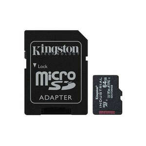 Kingston 64GB microSDXC Class 10 CL10 U3 V30 A1 Industrial + adap... kép