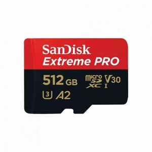 Sandisk 512GB microSDXC Class 10 U3 V30 A2 Extreme Pro + adapterrel kép