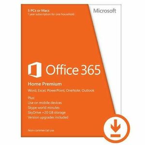 Microsoft Office 365 Home Premium 5 Felhasználó 1 Év HUN Online Licenc kép