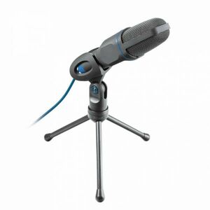 Trust Mikrofon - Mico (Studió design; 3, 5mm jack + USB adapter; 180cm kábel; állvány; fekete-kék) kép
