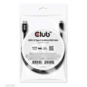 Club3D USB 2.0 Type-C to Micro USB Cable M/M 1m kép