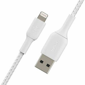 Belkin BOOST CHARGE USB-A to Lightning Cable, Braided - 0, 15M - White kép