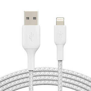 Belkin BOOST CHARGE USB-A to Lightning Cable, Braided - 3M - White kép