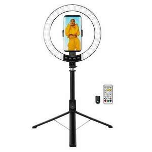 Selfie LED lámpa állvánnyal és távirányítóval kép