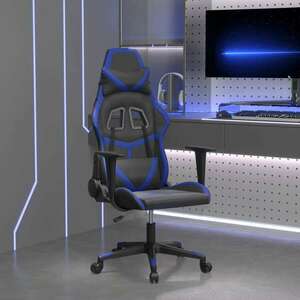 fekete és kék műbőr gamer szék kép