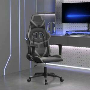 vidaXL műbőr Gamer szék - fekete-szürke kép
