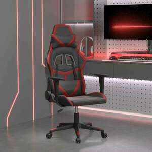 fekete és bordó műbőr gamer szék kép