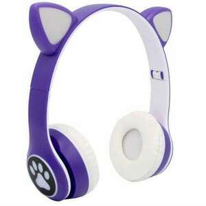 Cat Vezeték Nélküli Világító Fejhallgató Bluetooth 5.0 Lila kép