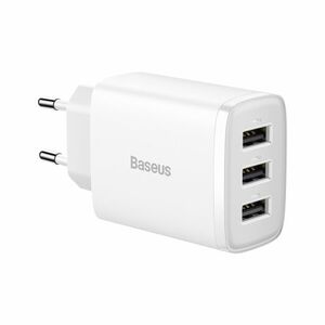 Baseus Compact hálózati töltő 3x USB 17W, fehér kép