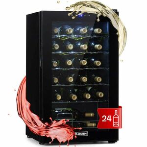 Klarstein Shiraz 24 Uno, borhűtő, 63 liter, 24 palack, 5-18°C, érintőképernyős vezérlőpanel kép