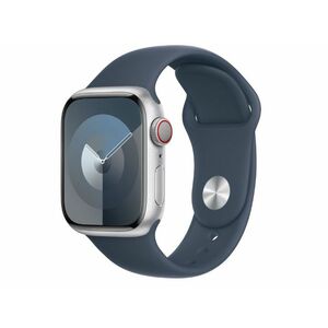 Apple Watch Series 9 GPS, 41mm (MR913QH/A) ezüst alumíniumtok, viharkék sportszíj - M/L kép