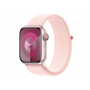 Apple Watch Series 9 GPS, 41mm (MR953QH/A) rózsaszín alumíniumtok, világos rózsaszín sportpánt kép