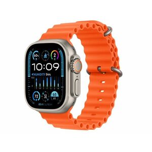 Apple Watch Ultra 2 GPS + Cellular, 49mm-es titántok (MREH3CM/A) narancs óceán szíj kép