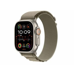 Apple Watch Ultra 2 GPS + Cellular, 49mm-es titántok (MREY3CM/A) olíva alpesi pánt - Medium kép