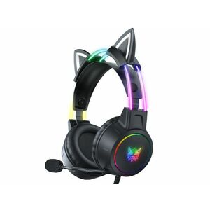 Onikuma X15 PRO RGB Gaming fejhallgató, cicafüles-Fekete kép