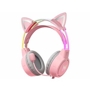 Onikuma X15 PRO RGB Gaming fejhallgató, cicafüles-Pink kép