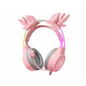 Onikuma X15 PRO RGB Gaming fejhallgató, Rénszarvasos-Pink kép