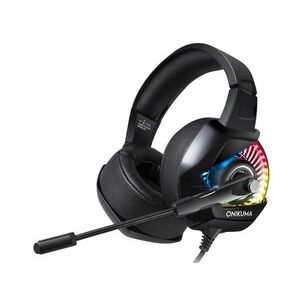 Onikuma K6 RGB Gaming fejhallgató, Fekete/Fehér kép