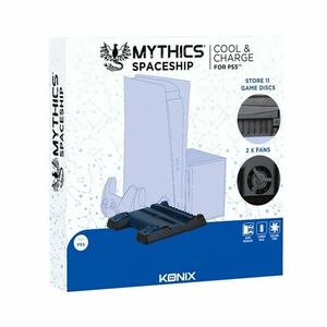 KONIX MYTHICS PS5 Konzol hűtő + Töltő állomás + Játék tartó (KX-MY-P5-SPACESHIP) Fekete kép