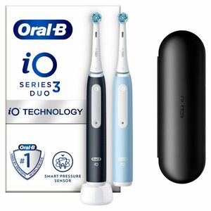 Oral-B iO Series 3 DUOPack elektromos fogkefe csomag, Matt Black + Ice Blue Duo (10PO010401) kép