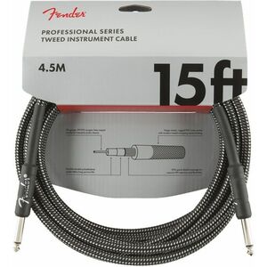 Fender Professional Series 15' Instrument Cable Gray Tweed kép
