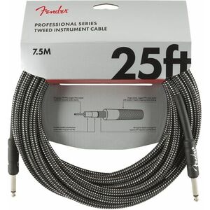 Fender Professional Series 25' Instrument Cable Gray Tweed kép