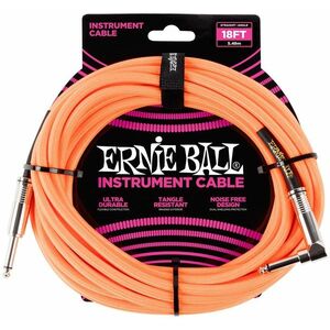 Ernie Ball 18' Braided Cable Neon Orange kép