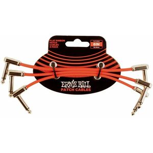 Ernie Ball 6" Flat Ribbon Patch Cable Red 3-Pack kép