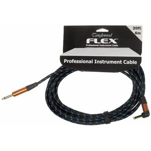 Tanglewood Braided Guitar Cable Blue/Black 6 m Angled kép