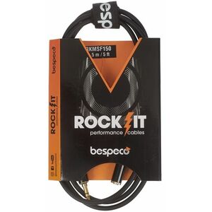 Bespeco ROCKIT Stereo Cable Jack 3, 5 TRS M - Jack 3, 5 TRS F 1, 5 m kép