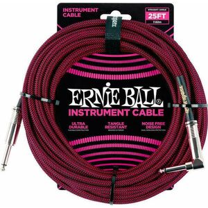 Ernie Ball P06062 Fekete-Piros 7, 5 m Egyenes - Pipa kép