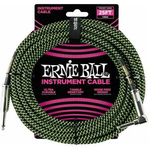 Ernie Ball P06066 Fekete-Zöld 7, 5 m Egyenes - Pipa kép