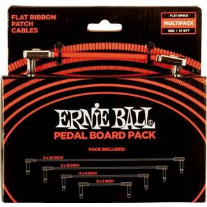 Ernie Ball Flat Ribbon Patch Cables Pedalboard Piros 15 cm-30 cm-60 cm-7, 5 cm Pipa - Pipa kép