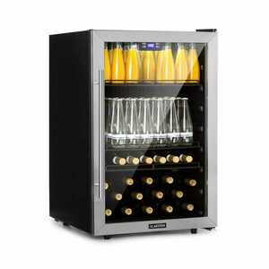 Klarstein Beersafe 5XL, hűtőszekrény, 148 liter, 3 polc, panoráma üvegajtó, rozsdamentes acél kép