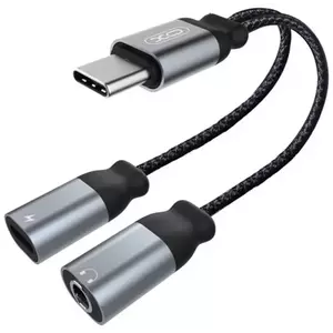 Adapter Audio adapter Type-c to Type-c + Jack 3.5mm XO NBR160B Bluetooth transfer function, black (6920680872862) kép