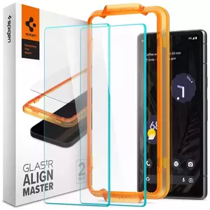 TEMPERED KIJELZŐVÉDŐ FÓLIA Spigen Glass Align Master Clear 2 Pack - Google Pixel 7a (AGL05968) kép