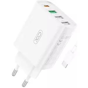 Töltő XO Wall charger L120 1xUSB-C, 20W , 1x USB-1, 18W with cable USB-C (white) kép