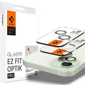 TEMPERED KIJELZŐVÉDŐ FÓLIA Spigen Glass tR EZ Fit Optik Pro 2 Pack, green - iPhone 15/15 Plus/14/14 Plus (AGL07169) kép