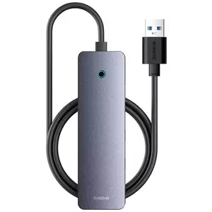 USB Hub Baseus Hub 4in1 UltraJoy Lite 100cm USB-A to 4x USB 3.0 + USB-C 5V (grey) kép
