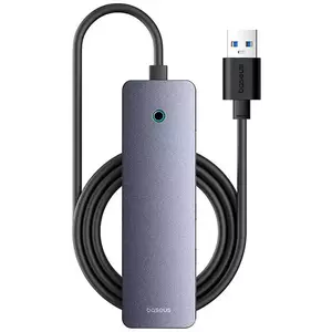 USB Hub Baseus Hub 4in1 UltraJoy Lite 150cm USB-A to 4x USB 3.0 + USB-C 5V (grey) kép