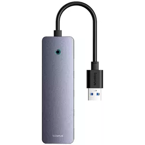 USB Hub Baseus Hub 4in1 UltraJoy Lite 15cm USB-A to 4x USB 3.0 + USB-C 5V (grey) kép